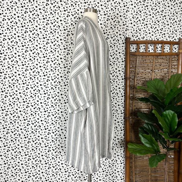Bryn Walker | Claude Linen Striped Oversized Open Front Cardigan Jacket XL EUC - Picture 6 of 11